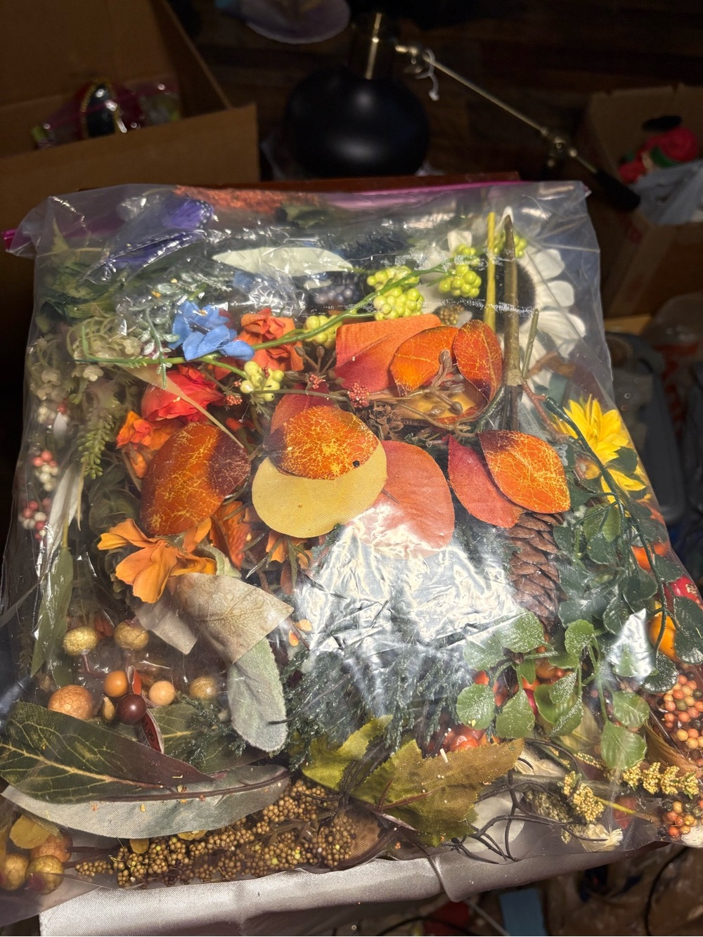 Autumn Harvest Artificial Floral and Foliage Mix - Orange, Green, Yellow